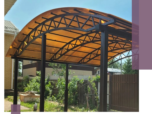 Изготовление навесов под ключ в Учалах из качественных материалов