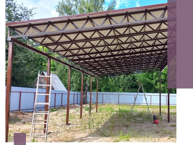 Односкатные навесы под ключ в Учалах — изготовление и монтаж