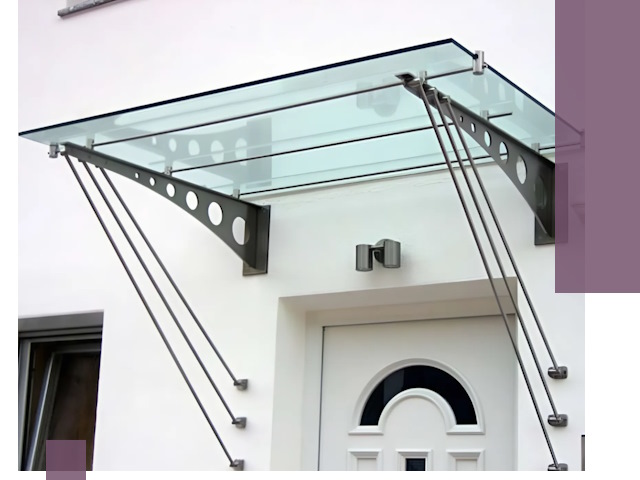 Козырьки над входом под ключ в Учалах — изготовление и монтаж