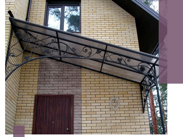 Односкатные козырьки из металла под ключ в Учалах