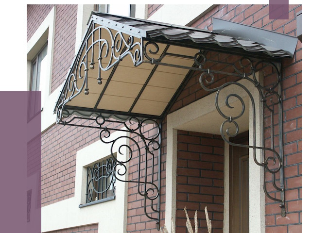 Двускатные козырьки в Учалах под ключ от 12709 руб.