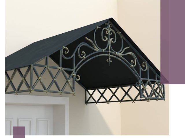 Двускатные металлические козырьки под ключ в Учалах